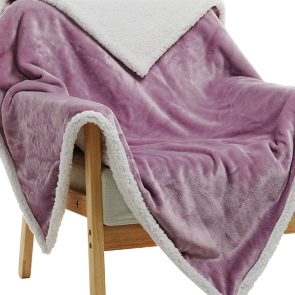 Plush Sherpa Fleece Throw Soft & Cozy Reversible Blanket