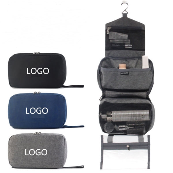Hanging Toiletry Bag With Detachable Compliant Zipper Pocket