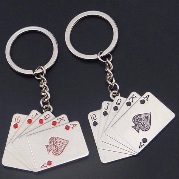 Metal Royal Flush Key Chain
