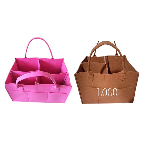 Multifunctional Felt Storage Basket And Baby Diaper Caddy