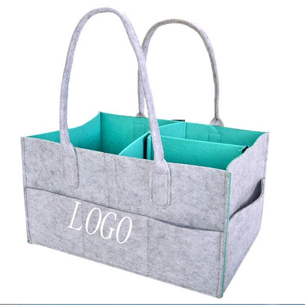 Multifunctional Felt Storage Basket And Baby Diaper Caddy