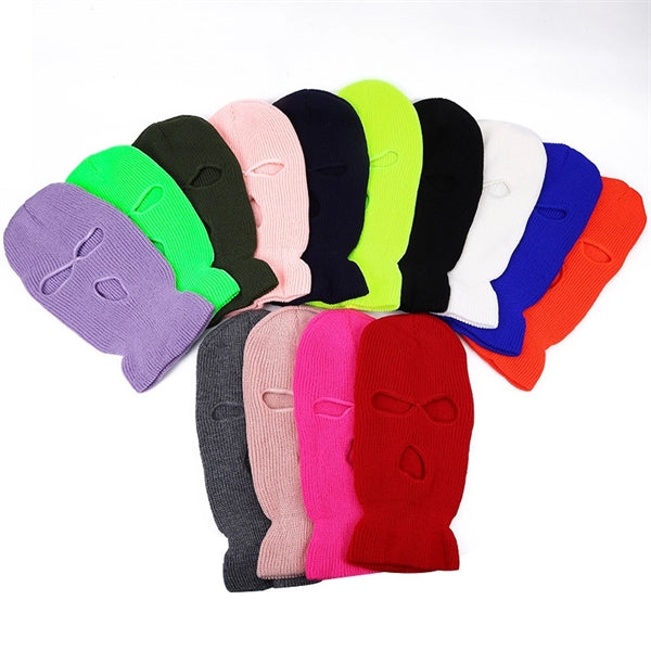 3 Hole Knitted Full Face Cover Winter Ski Mask