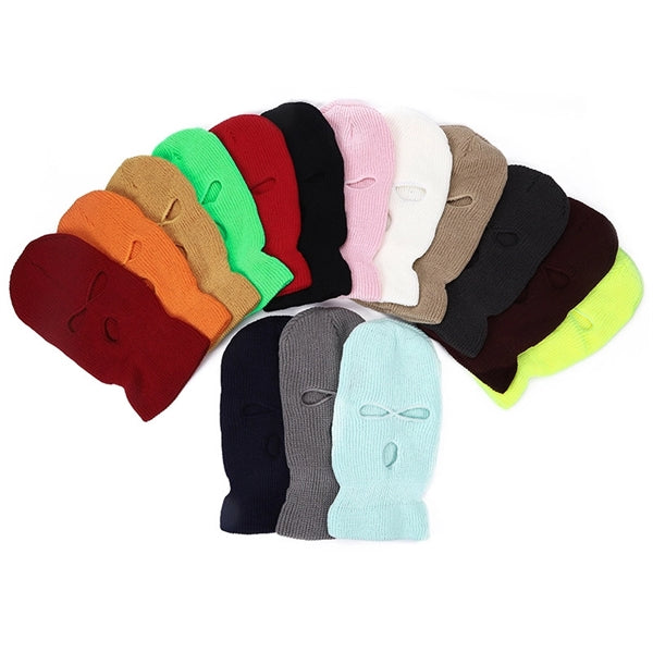 3 Hole Knitted Full Face Cover Winter Ski Mask