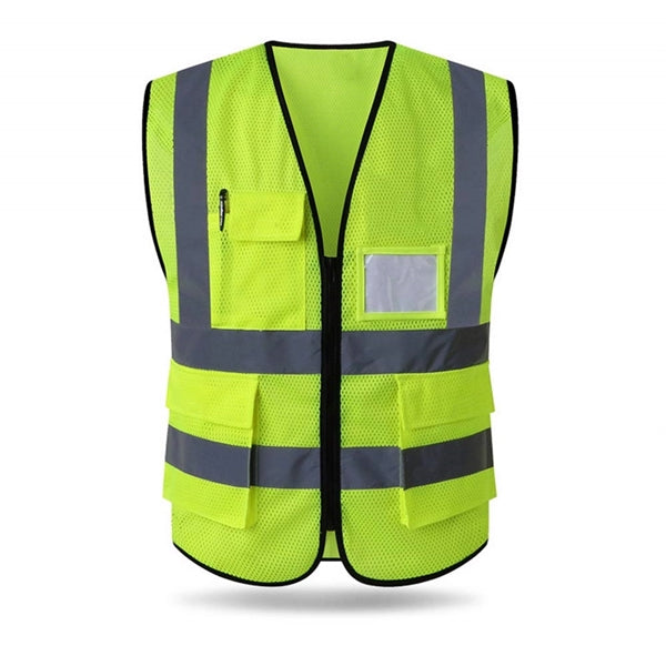 Safety Reflective Vest With Pockets and Zipper