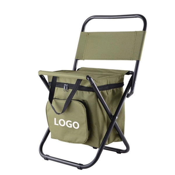 Outdoor Backrest Chair with Cooler Bag