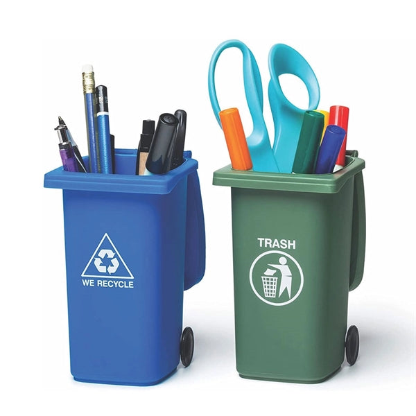 Garbage Can Pen Container Mini Dustbin Pencil Holder