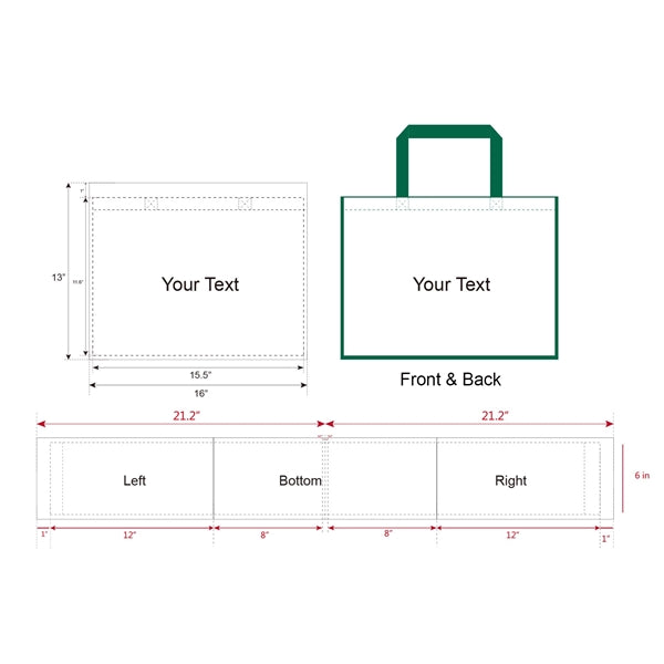 Free Shipping Color Trim Dye Sub TOTE BAGS