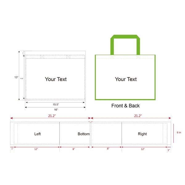Free Shipping Color Trim Dye Sub TOTE BAGS