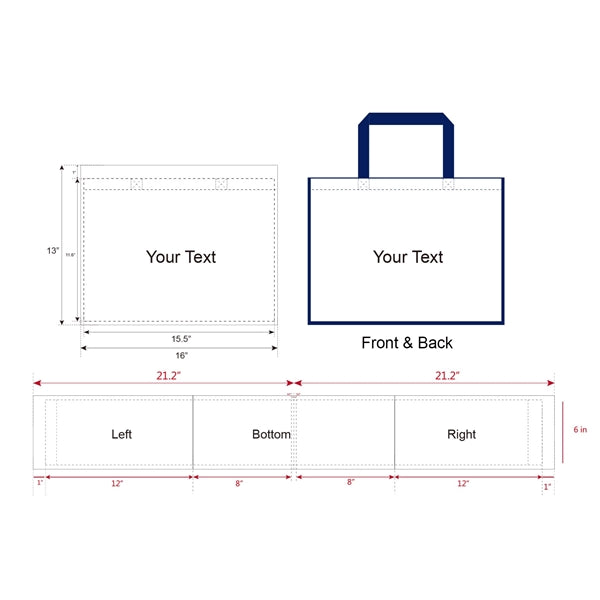 Free Shipping Color Trim Dye Sub TOTE BAGS
