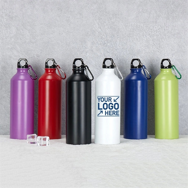 750 Ml (25 Oz.) Aluminum Water Bottle with Carabineer