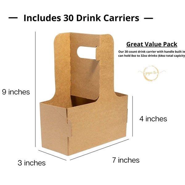 2 Cup Holder Drink Carriers with Handle