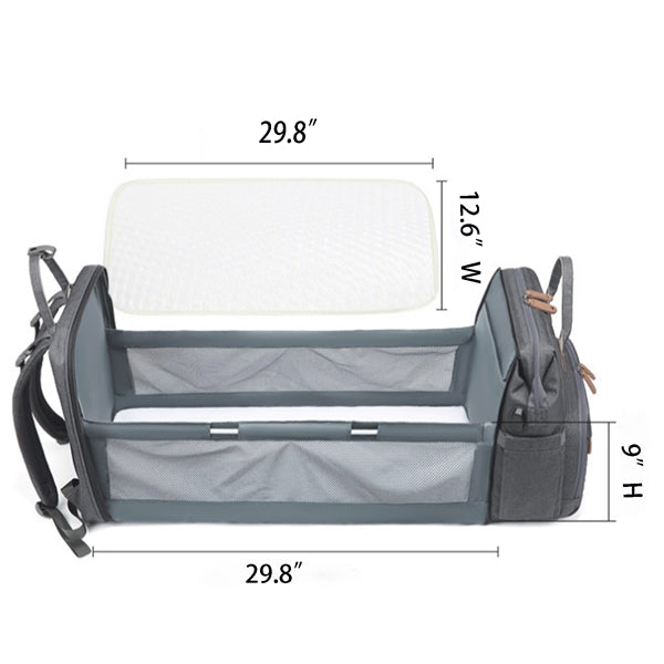 3 in 1 Diaper Bag Backpack with Bassinet Bed Mat Pad