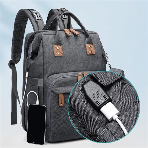 3 in 1 Diaper Bag Backpack with Bassinet Bed Mat Pad