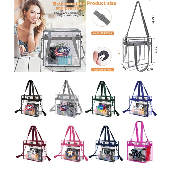 Stadium Approved Clear Tote Bag with Zipper Closure