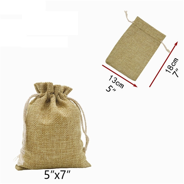 Burlap Drawstring Pouches