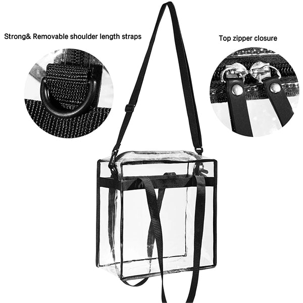 Stadium Approved Clear Tote Bag with Zipper Closure