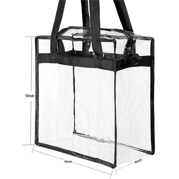 Stadium Approved Clear Tote Bag with Zipper Closure