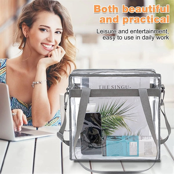 Stadium Approved Clear Tote Bag with Zipper Closure
