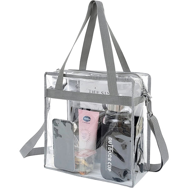 Stadium Approved Clear Tote Bag with Zipper Closure