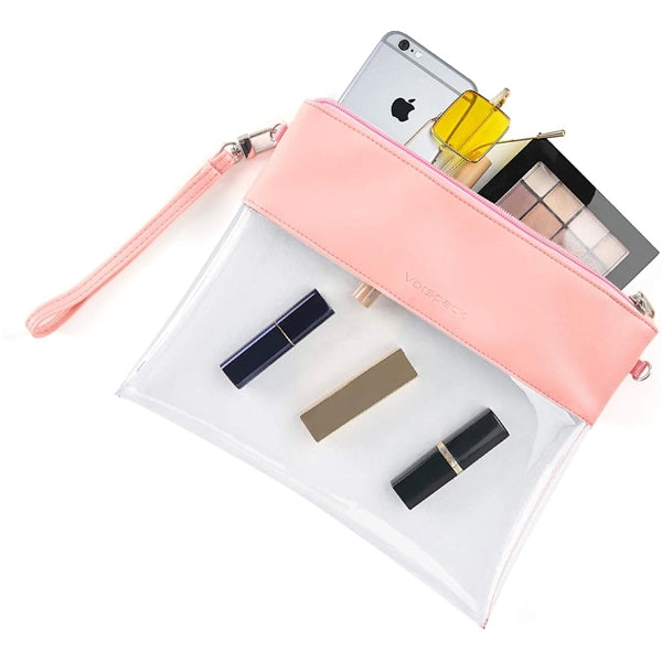 Clear Crossbody Purse Stadium Approved PU Leather Bag