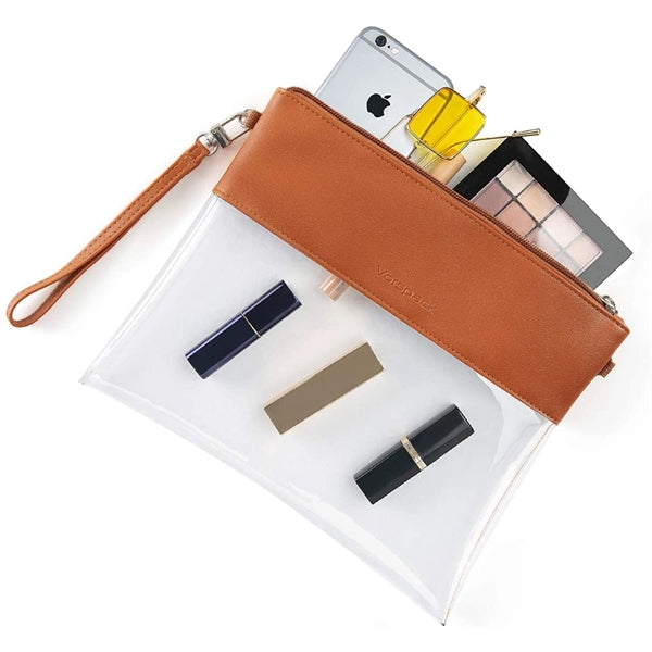 Clear Crossbody Purse Stadium Approved PU Leather Bag