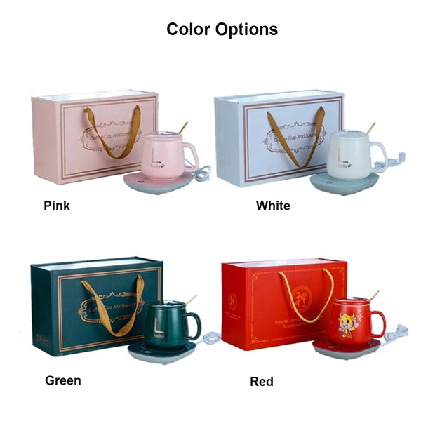 55 Degree Thermostatic Ceramic Mug & Heating Pad Set