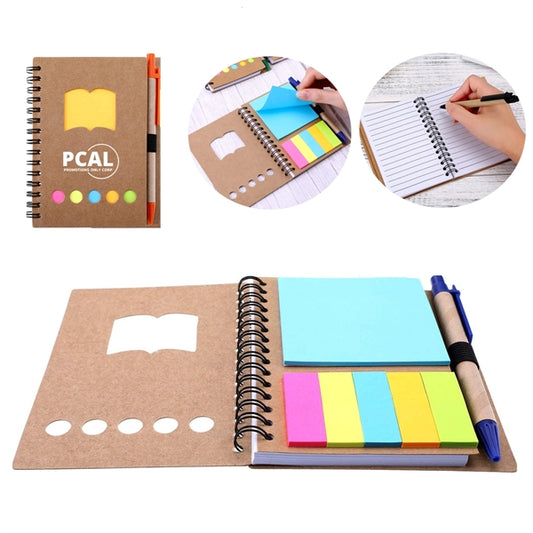Spiral Notebook with Pen In Holder and Tabs