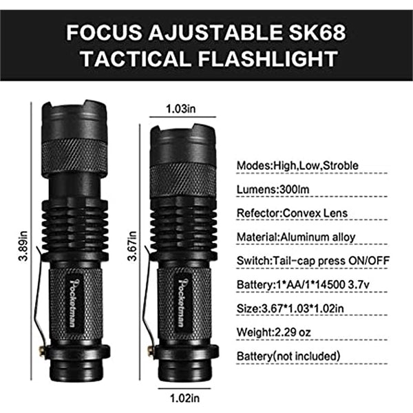 Adjustable Focus Zoomable Flashlight