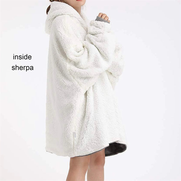 Oversized Microfiber & Sherpa Wearable Blanket