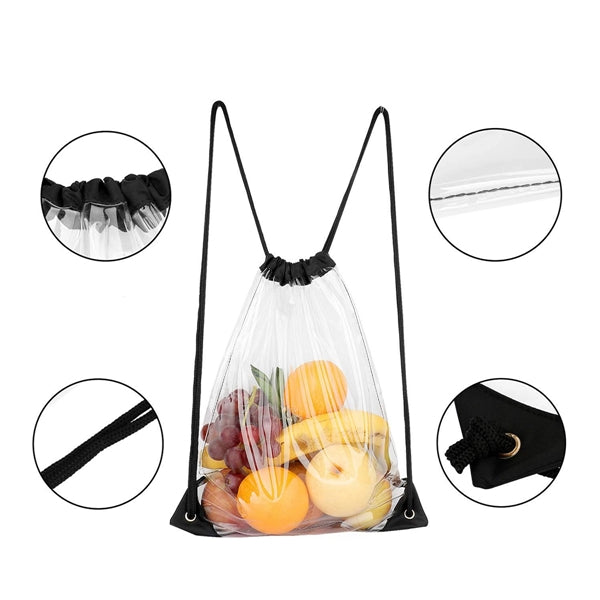 Clear PVC Drawstring Backpack