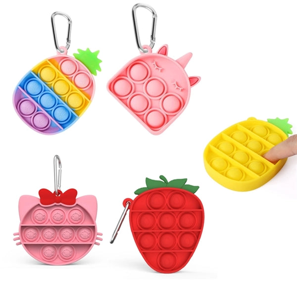 Pop Fidget Toy with Carabiner