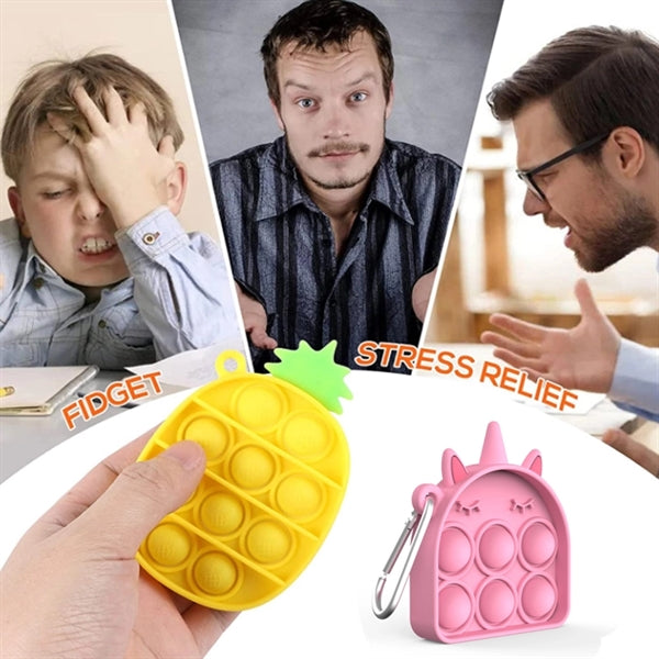 Pop Fidget Toy with Carabiner