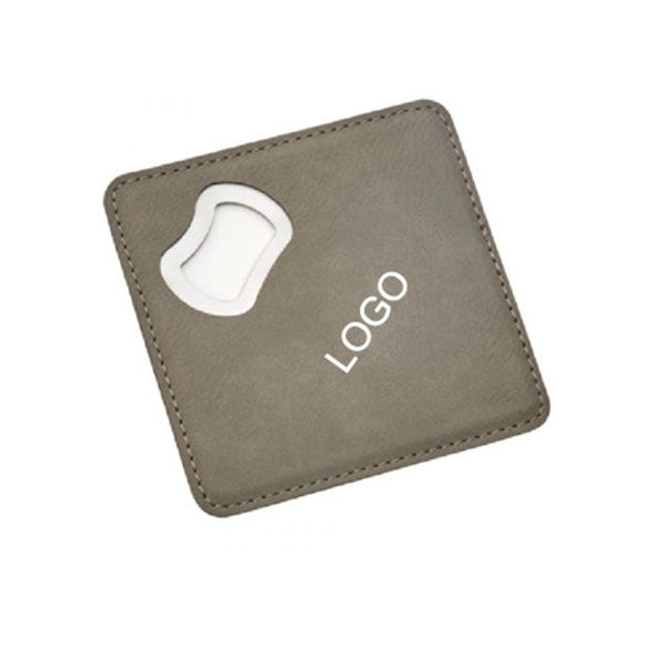 Stainless steel PU Coaster With Bottle Opener