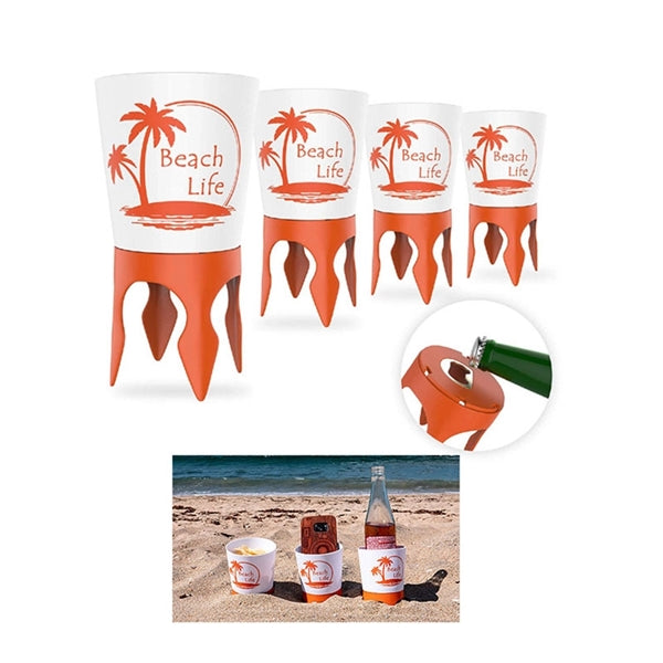 Beach Drink Cup Holder With Bottle Opener