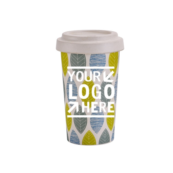 Takeaway Coffee Cup Bamboo Fiber Mugs with Cover and Band