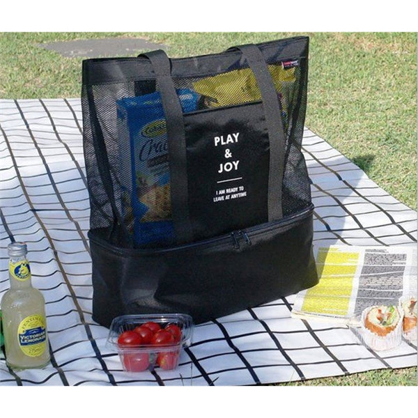 Mesh Beach Tote Bag with Detachable