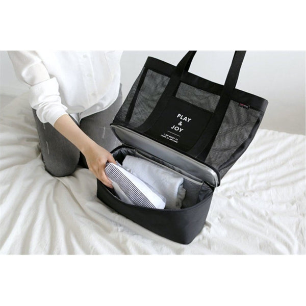 Mesh Beach Tote Bag with Detachable