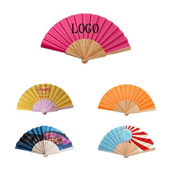 Full Color Foldable Wooden Hand Fan