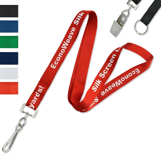5/8" EconoWeave 1-Color Custom Silkscreen Lanyards