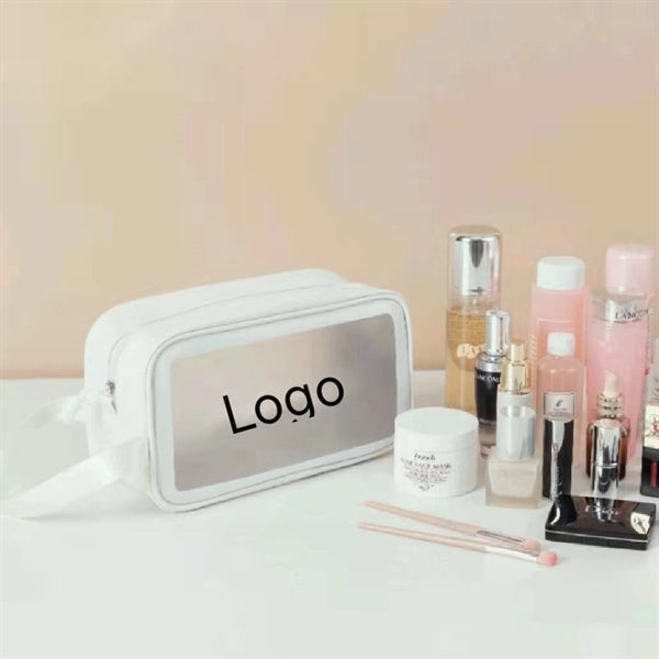 Transparent PU bag With Hand Strap Toiletry Travel Organizer