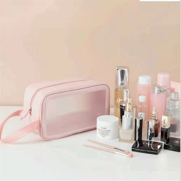 Transparent PU bag With Hand Strap Toiletry Travel Organizer
