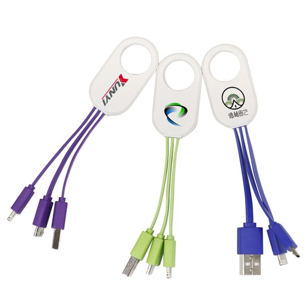 Multiple keychain 2 in 1 charging cable