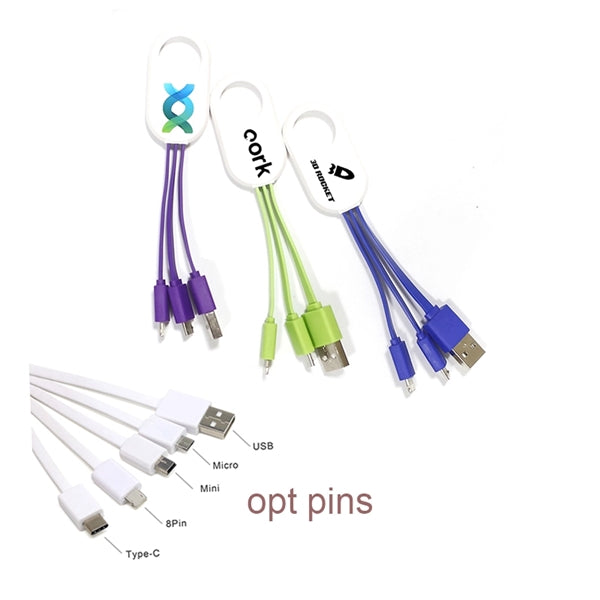 Multiple keychain 2 in 1 charging cable