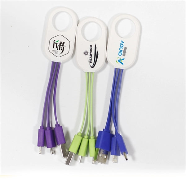 Multiple keychain 2 in 1 charging cable