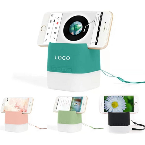 Color Of Macaron Wireless Speaker With Phone Stand And Led