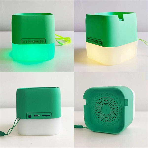 Color Of Macaron Wireless Speaker With Phone Stand And Led