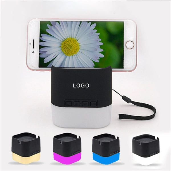 Blcak Speaker With Phone Holder And Colorful Light