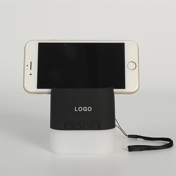 Blcak Speaker With Phone Holder And Colorful Light