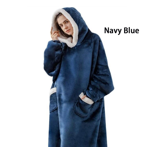 Oversized Blanket Hoodie Sweatshirt with Pockets