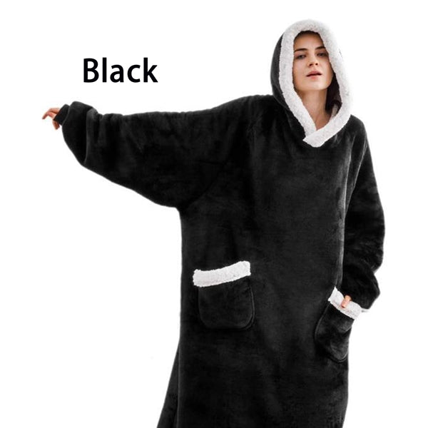 Oversized Blanket Hoodie Sweatshirt with Pockets